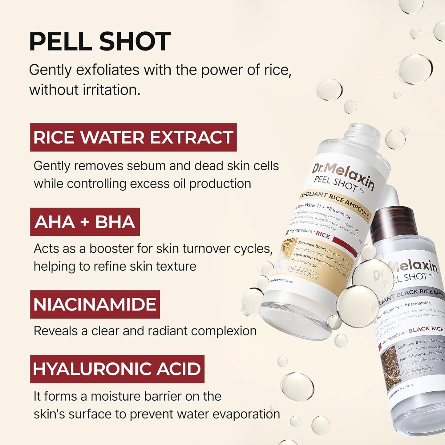 [Dr.melaxin Official] Peel Shot Ampoule Duo (white+black）