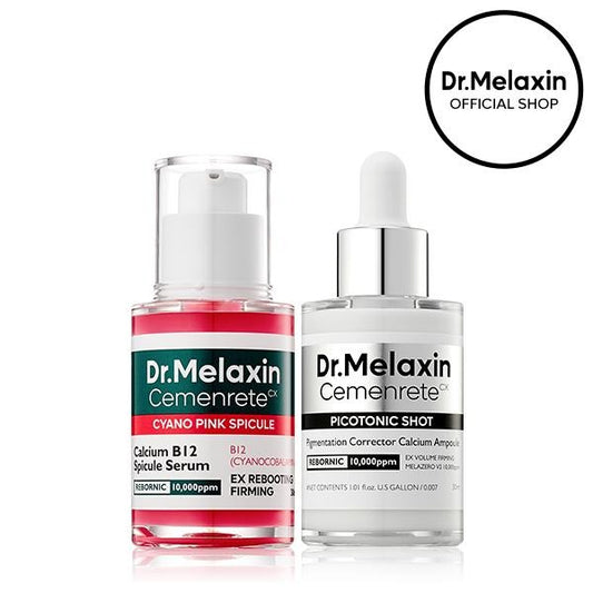 [Dr.Melaxin Official Shop]Lumi Pore & Spot Care Duo | Shrinks Pores & Fades Blemish Marks | Cyano Pink Spicule Serum + Picotonic Shot Ampoule